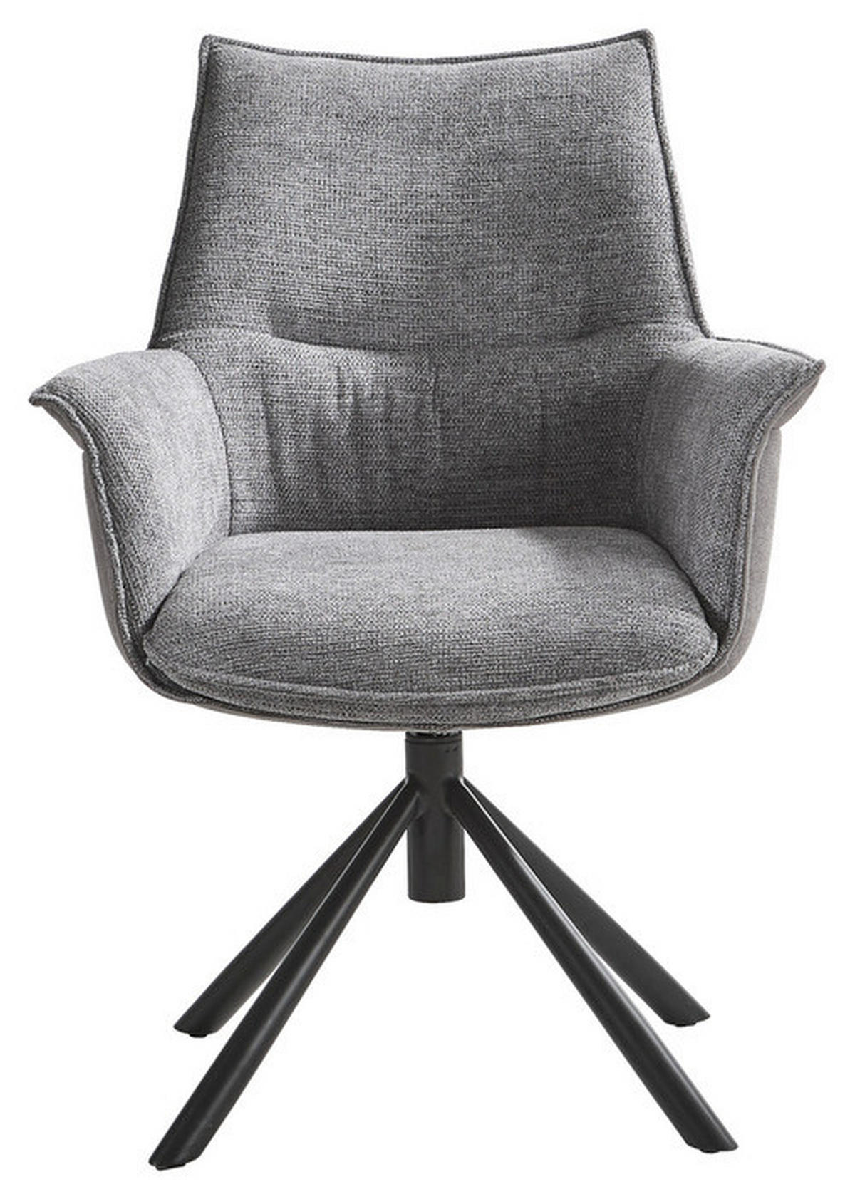 ARMLEHNSTUHL  in Stahl Chenille, Flachgewebe  - Schwarz/Grau, Design, Textil/Metall (67/87/65cm) - Novel