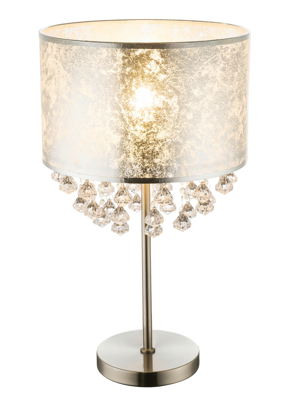 TISCHLEUCHTE 32/56 cm   - Klar/Silberfarben, Design, Kunststoff/Textil (32/56cm) - Globo
