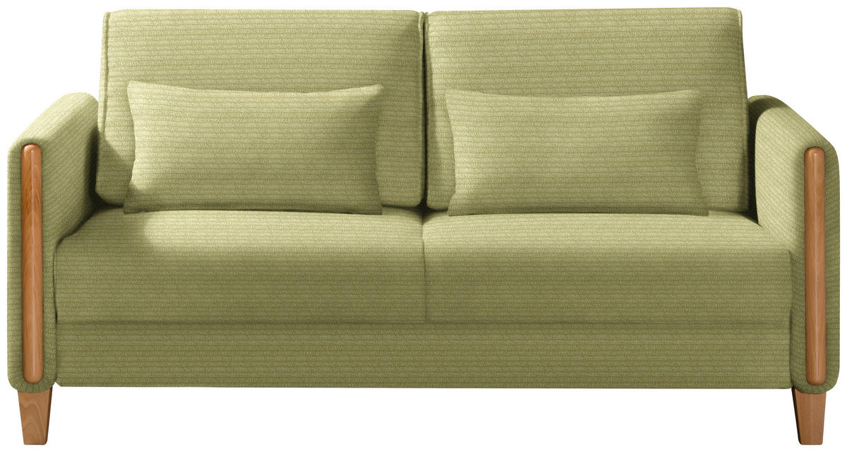 SCHLAFSOFA in Holz, Textil Hellgrün, Buchefarben  - Buchefarben/Hellgrün, Design, Holz/Textil (174/88/104cm) - Niels Andersson