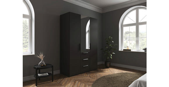 DREHTÜRENSCHRANK 151/235/61 cm,  in Graphitfarben, 3-türig  - Graphitfarben, Basics, Glas/Holzwerkstoff (151/235/61cm) - Novel