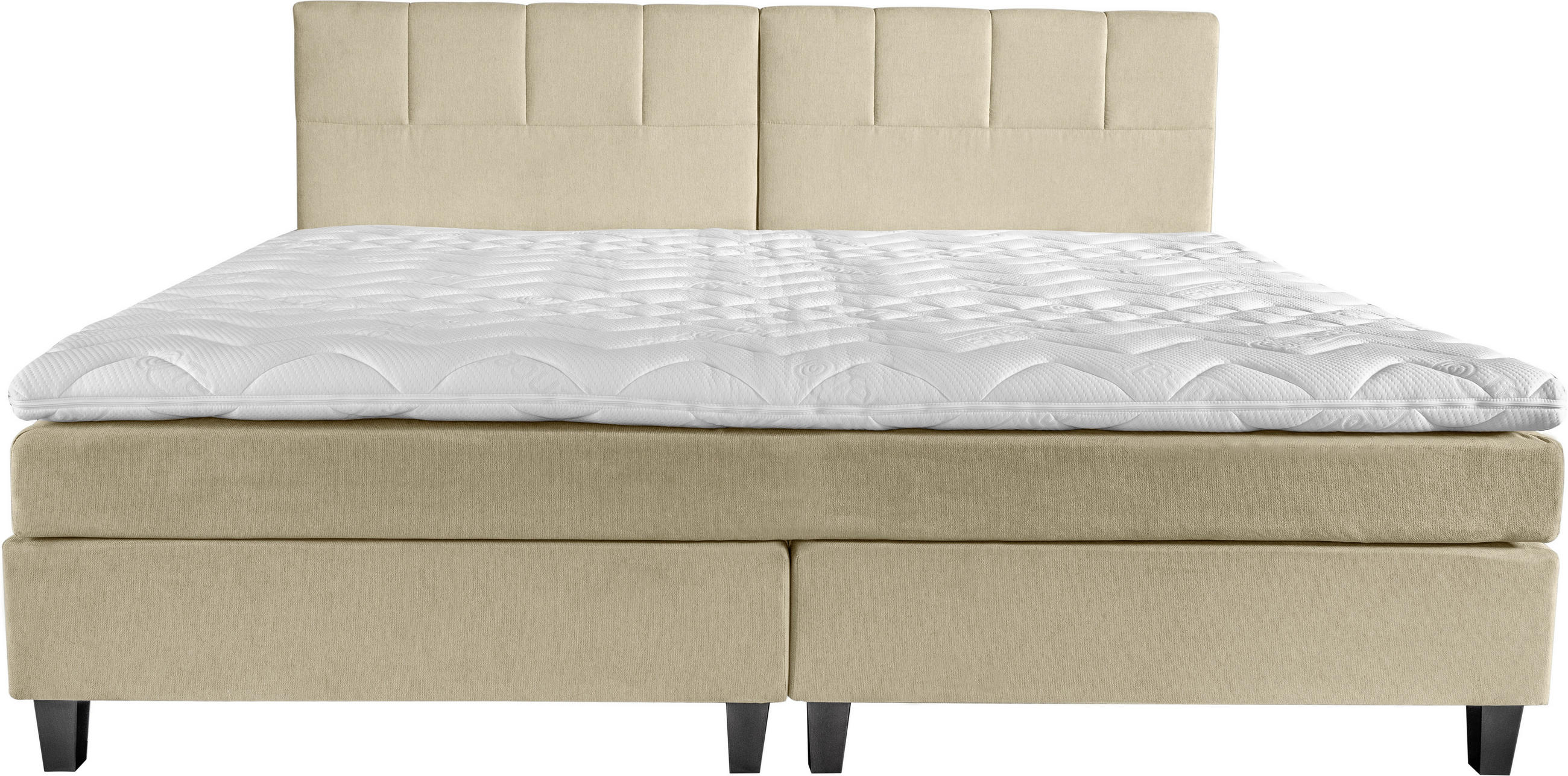 BOXSPRINGBETT 240/200 cm  in Creme  - Wengefarben/Creme, Trend, Holz/Textil (240/200cm) - Esposa