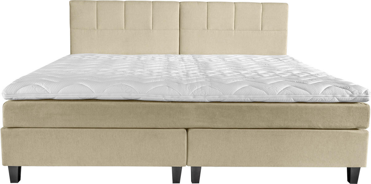 BOXSPRINGBETT 240/200 cm  in Creme  - Wengefarben/Creme, Trend, Holz/Textil (240/200cm) - Esposa