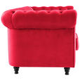 CHESTERFIELD-SOFA Samt Rot, Schwarz  - Rot/Schwarz, Trend, Holz/Textil (165/75/87cm) - Xora