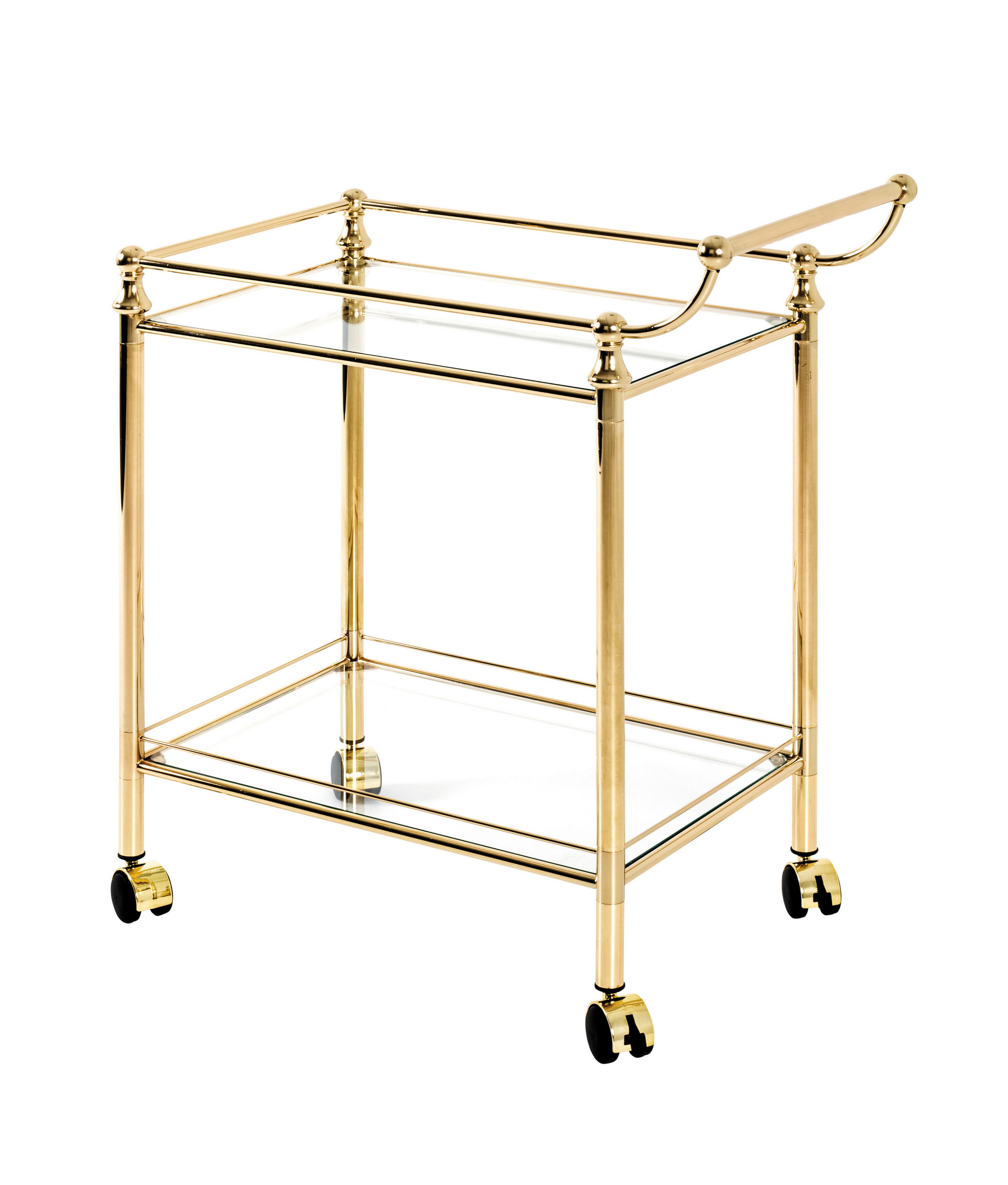 SERVIERWAGEN Messingfarben - Messingfarben, Design, Glas/Kunststoff (68/78/40cm)