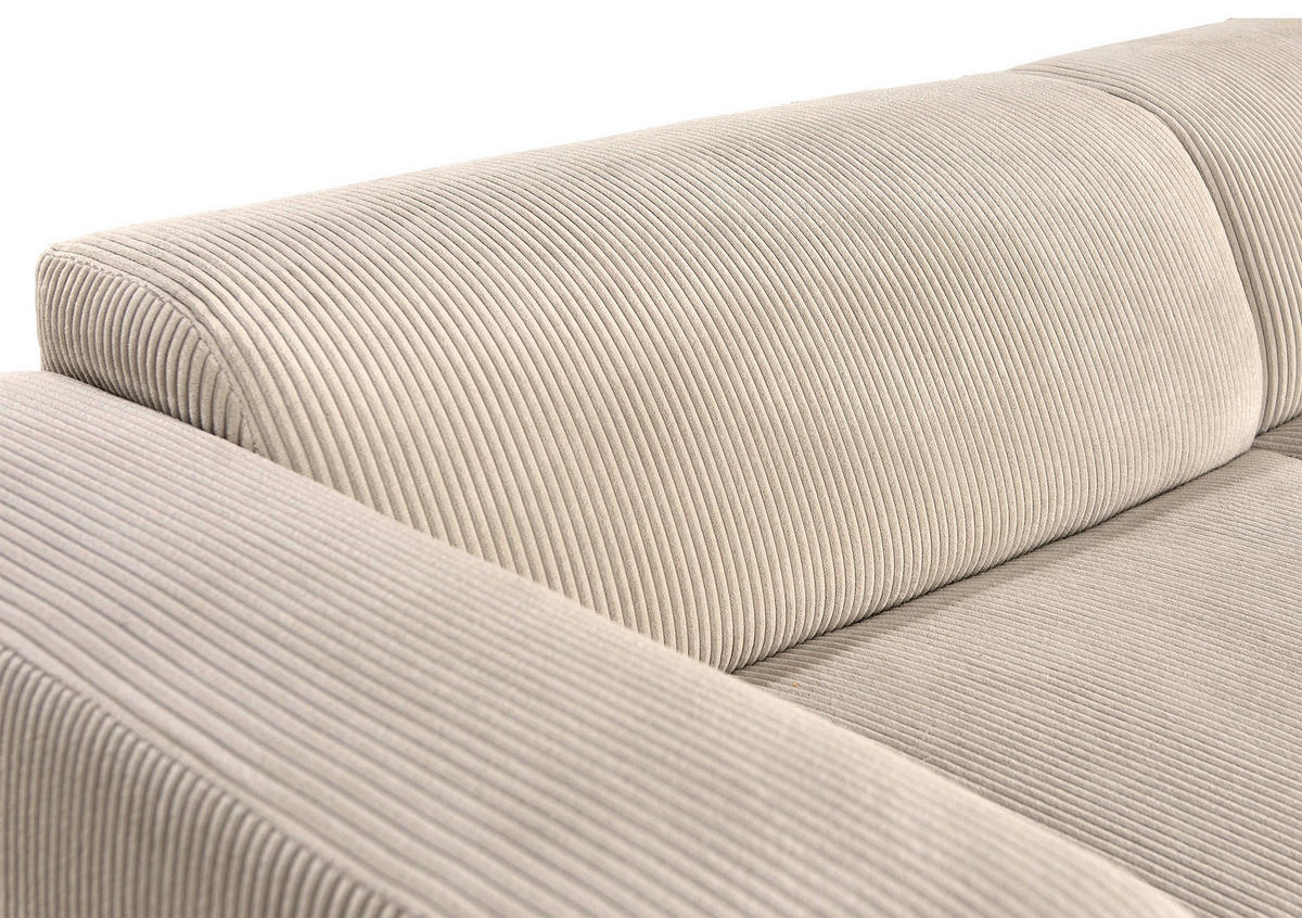 ECKSOFA in Cord Creme  - noir/crème, Design, textile/matière synthétique (175/298cm) - P & B