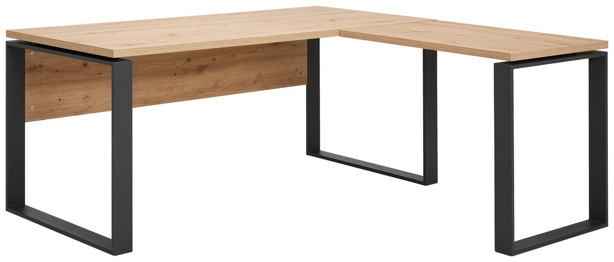 SCHREIBTISCH 170/80/75 cm  in Schwarz, Eiche Artisan  - Anthrazit/Schwarz, Design, Holzwerkstoff/Metall (170/80/75cm) - Carryhome