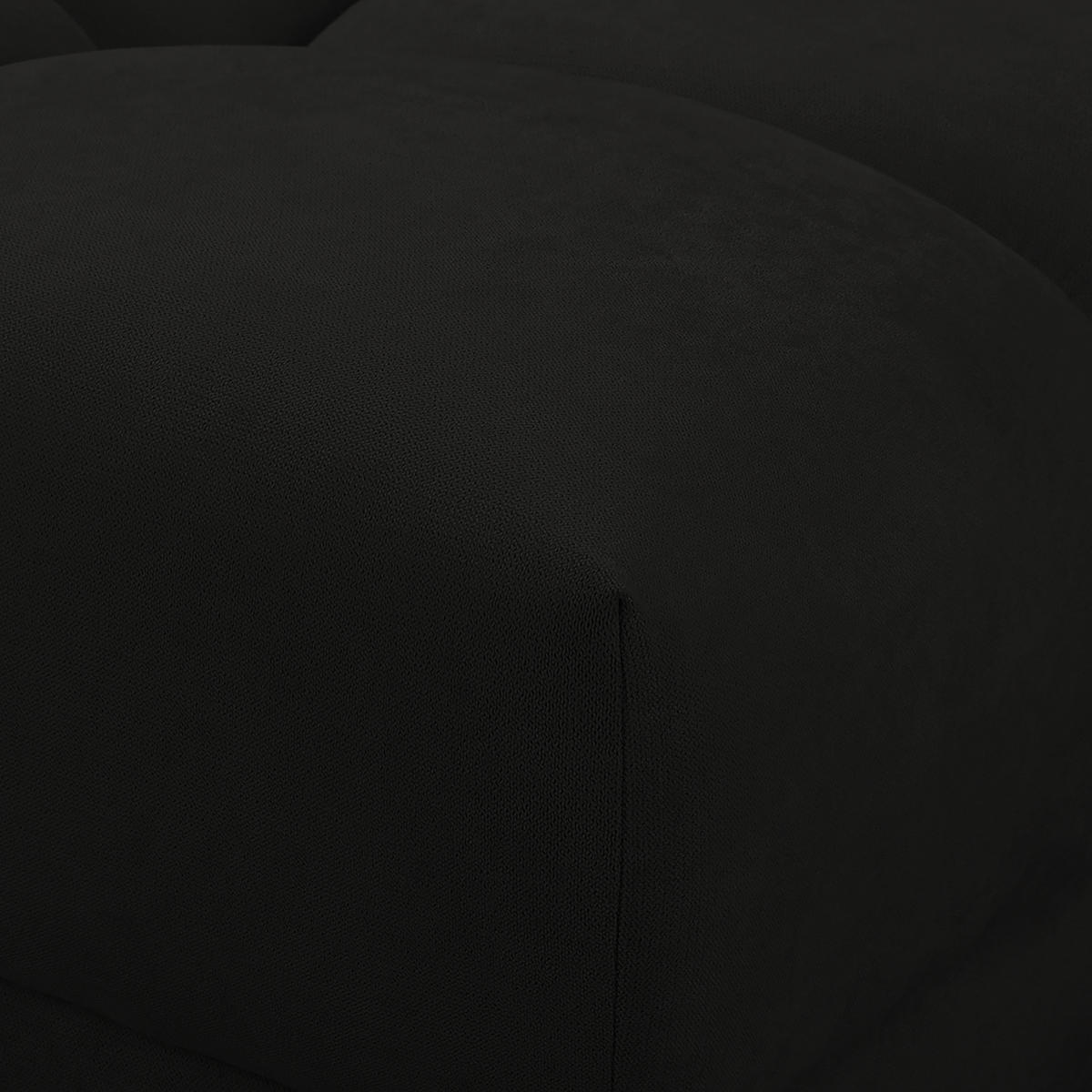 ECKSOFA in Mikrofaser Schwarz  - Silberfarben/Schwarz, Design, Textil/Metall (256/175cm) - Livetastic