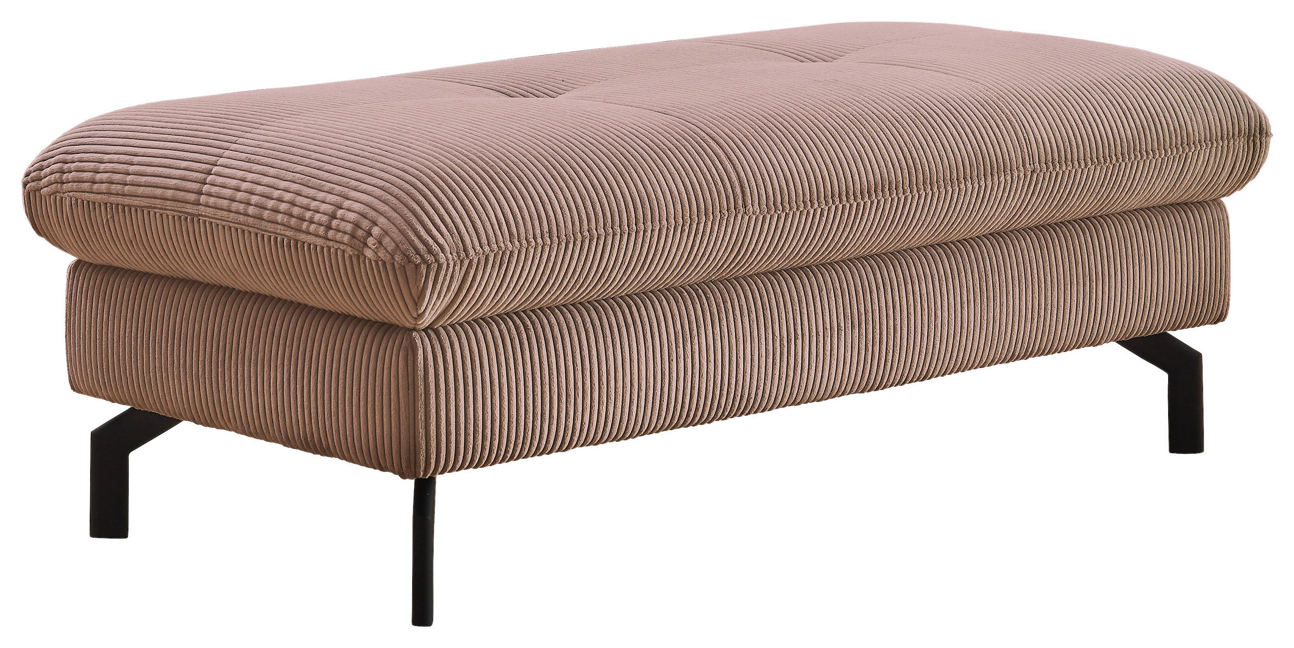 HOCKER Cord Altrosa  - Schwarz/Altrosa, Design, Textil/Metall (132/45/68cm) - Carryhome