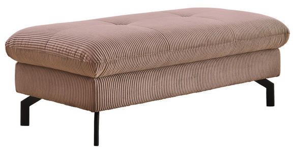 HOCKER in Textil Altrosa - Schwarz/Altrosa, Design, Textil/Metall (132/45/68cm) - Carryhome