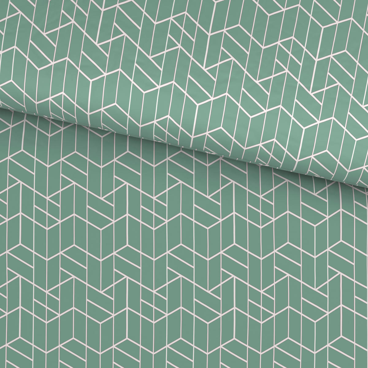 BETTWÄSCHE Satin 140/200 cm  - Salbeigrün/Multicolor, Design, Textil (140/200cm) - Novel