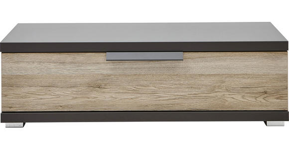 KOMMODE Eichefarben, Graphitfarben - Chromfarben/Eichefarben, KONVENTIONELL, Kunststoff/Metall (96/29/42cm) - Voleo