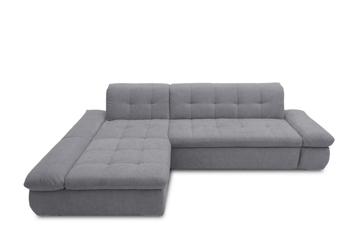 ECKSOFA in Mikrofaser Dunkelgrau  172/300 cm  - Chromfarben/Dunkelgrau, KONVENTIONELL, Textil/Metall (172/300cm) - MID.YOU