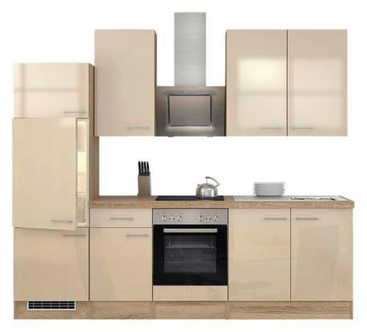 KUCHYŇSKÁ LINKA NEPAL 270 - Sonoma dub/kašmírová, Moderní, kov/kompozitní dřevo (270cm) - FlexWell