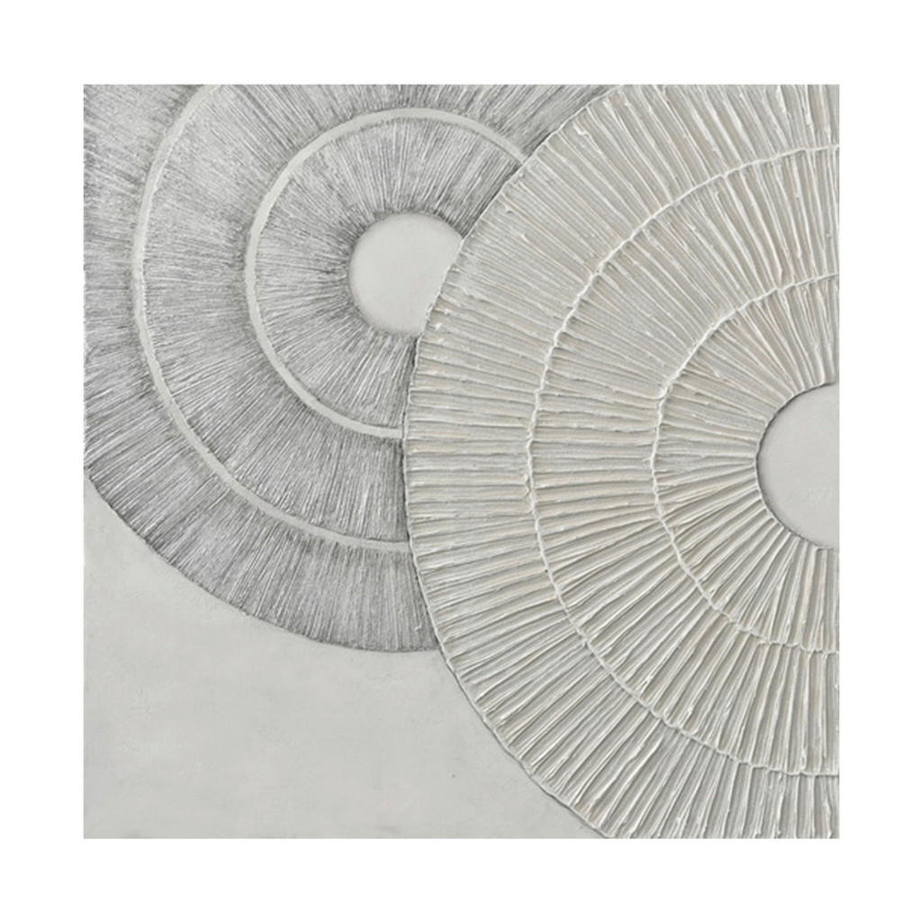 Thumbnail - Monee Ölgemälde, Grau, Weiß, Holz, Textil, Tanne, vollmassiv, quadratisch, 100 cm, handgemalt, einfache und schnelle Anb...