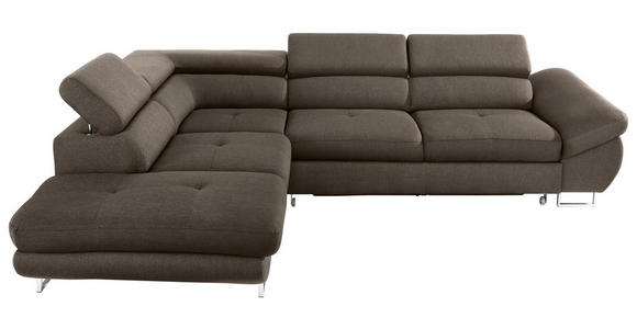 ECKSOFA  in Webstoff Braun  235/280 cm  - Braun, Design, Textil/Metall (235/280cm) - Hom`in