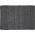 HANDWEBTEPPICH 200/200 cm Helsinki Anthrazit quadratisch  - Anthrazit, Basics, Textil (200/200cm) - Linea Natura