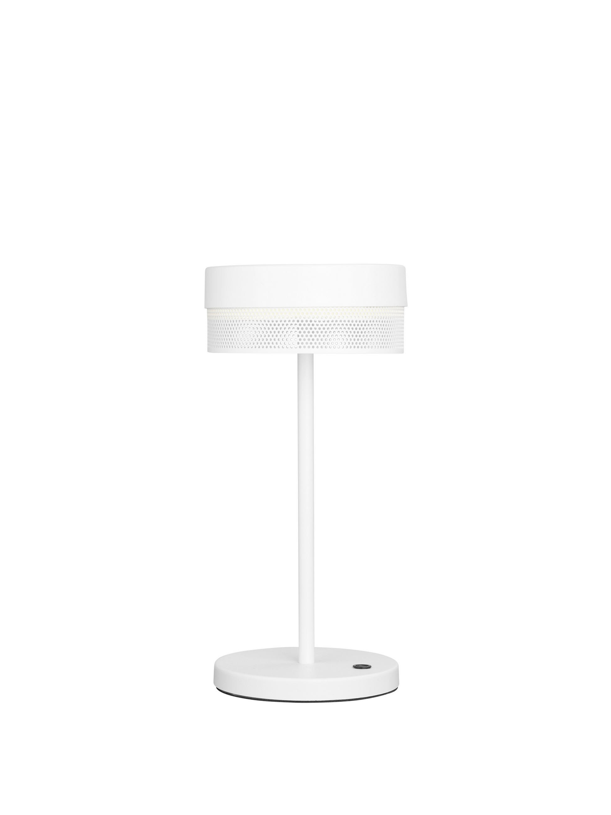 AKKU-TISCHLEUCHTE 14,5/30 cm   - Weiß, KONVENTIONELL, Metall (14,5/30cm) - Hell