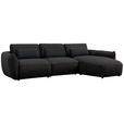 ECKSOFA  in Chenille Schwarz  340/190 cm  - Schwarz, Design, Kunststoff/Textil (340/190cm) - Belluti