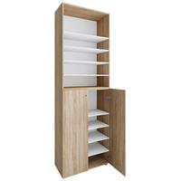 SCHUHSCHRANK Lona  in 70/220/40 cm  - Silberfarben/Schwarz, Design, Holzwerkstoff/Kunststoff (70/220/40cm) - MID.YOU