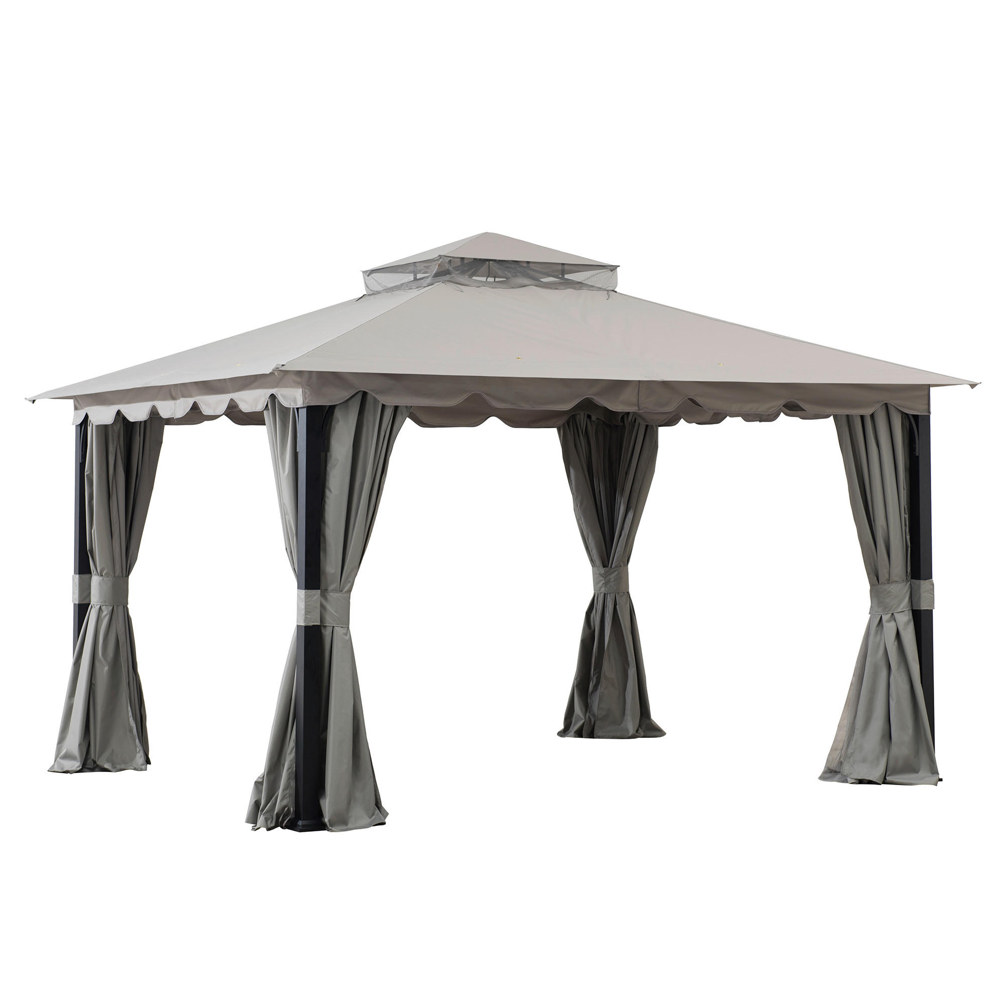 PAVILLON 402/296/336 cm Stahl  - Schwarz/Grau, Basics, Textil/Metall (402/296/336cm) - Modante