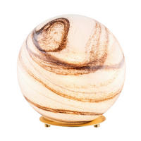 TISCHLEUCHTE ARUBA 26/25/25 cm  - Messingfarben/Alabasterfarben, KONVENTIONELL, Glas/Metall (26/25/25cm)