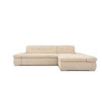 ECKSOFA Beige Mikrofaser  - Chromfarben/Beige, KONVENTIONELL, Textil/Metall (300/172cm) - MID.YOU