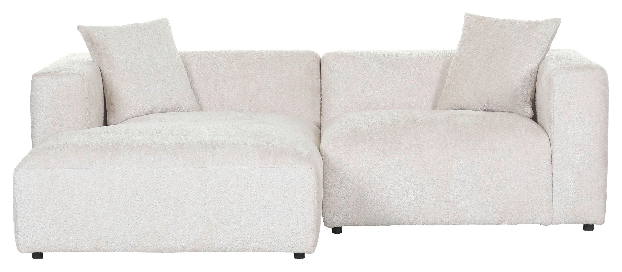 ECKSOFA Creme Chenille  - Creme/Schwarz, MODERN, Kunststoff/Textil (178/231cm) - Carryhome
