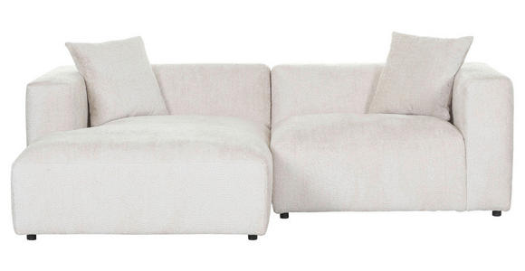 ECKSOFA Creme Chenille - Creme/Schwarz, MODERN, Kunststoff/Textil (178/231cm) - Carryhome