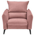 SESSEL in Flachgewebe Rosa  - Schwarz/Rosa, Design, Holz/Textil (96/98/100cm) - Carryhome