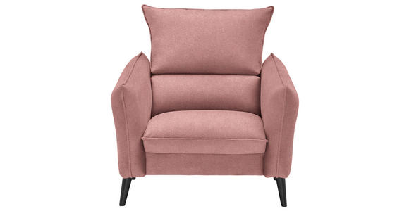 SESSEL in Flachgewebe Rosa - Schwarz/Rosa, Design, Holz/Textil (96/98/100cm) - Carryhome