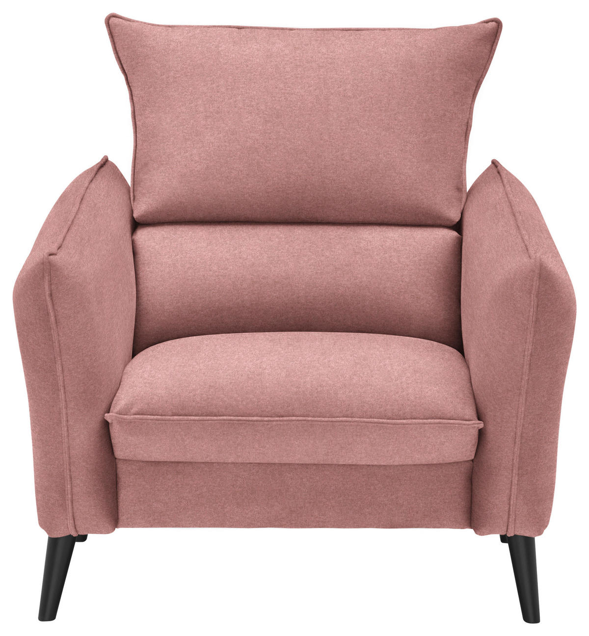 SESSEL in Flachgewebe Rosa  - Schwarz/Rosa, Design, Holz/Textil (96/98/100cm) - Carryhome