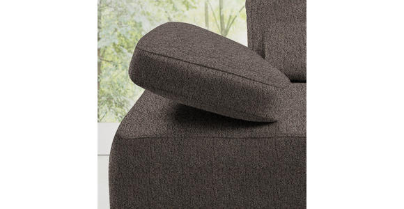 ECKSOFA in Flachgewebe Graubraun  - Graubraun/Schwarz, Natur, Holz/Textil (314/176cm) - Valnatura