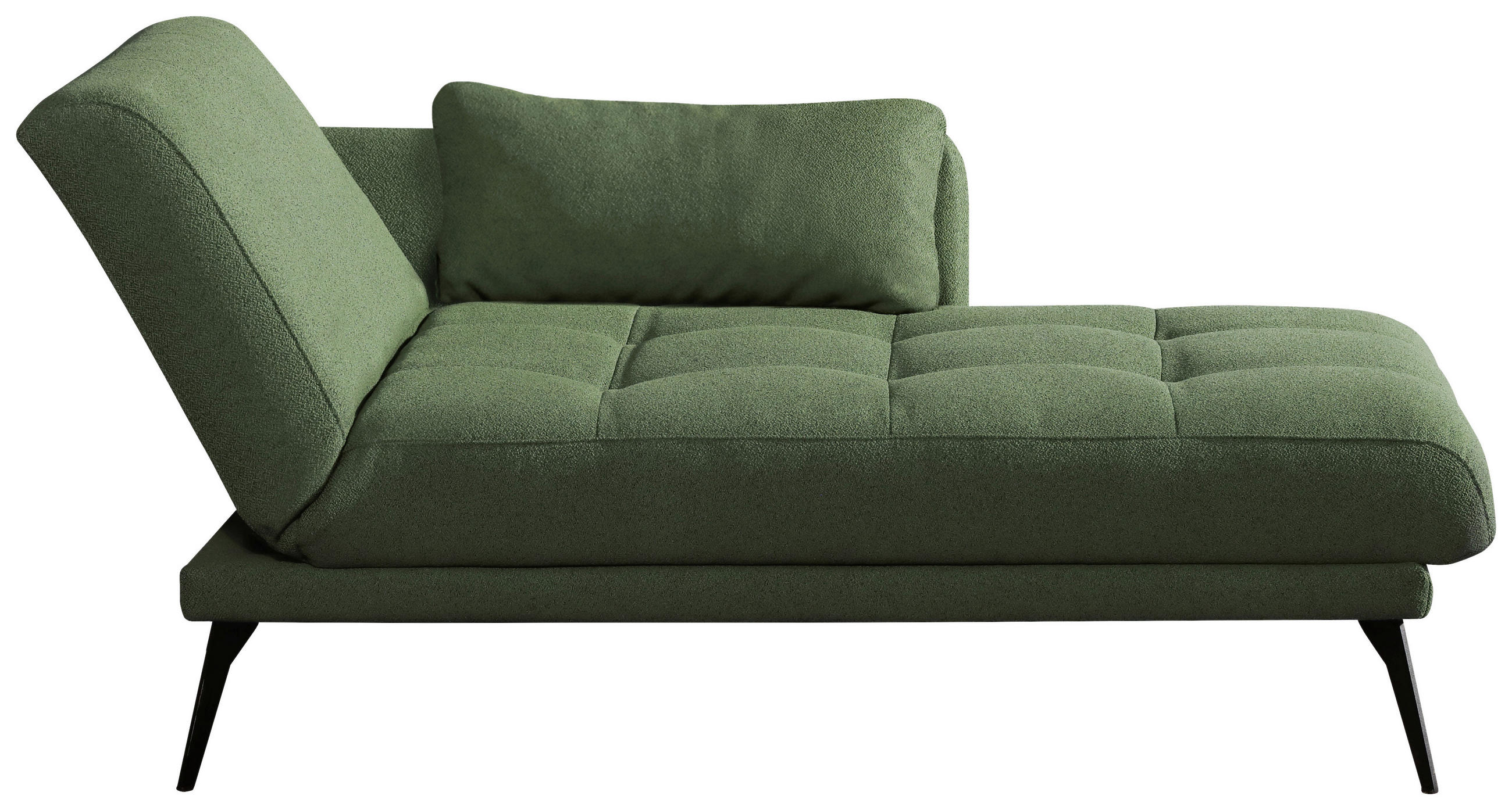 RÉCAMIERE in Dunkelgrün  - Dunkelgrün/Schwarz, KONVENTIONELL, Textil/Metall (200/85/106cm) - Novel