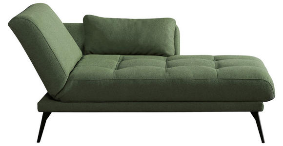 RÉCAMIERE Amira in Dunkelgrün  - Dunkelgrün/Schwarz, KONVENTIONELL, Textil/Metall (200/85/106cm) - Novel