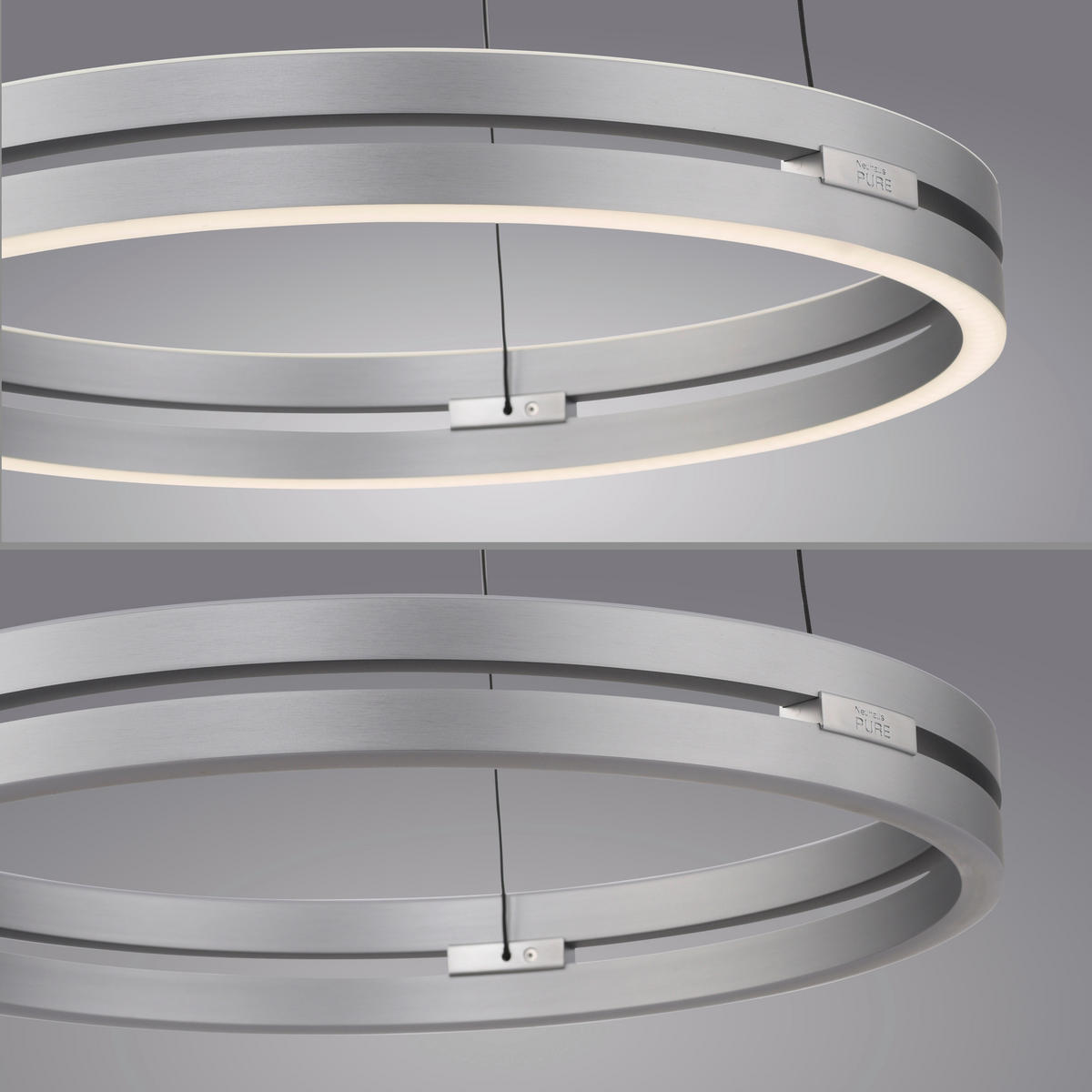LED-PENDELLEUCHTE Pure E-Loop 50/50/350 cm   - Grau, Design, Metall (50/50/350cm) - Neuhaus PURE