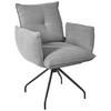 ARMLEHNSTUHL  in Stahl Struktur  - Platinfarben/Schwarz, Design, Textil/Metall (65/90/70cm) - Dieter Knoll