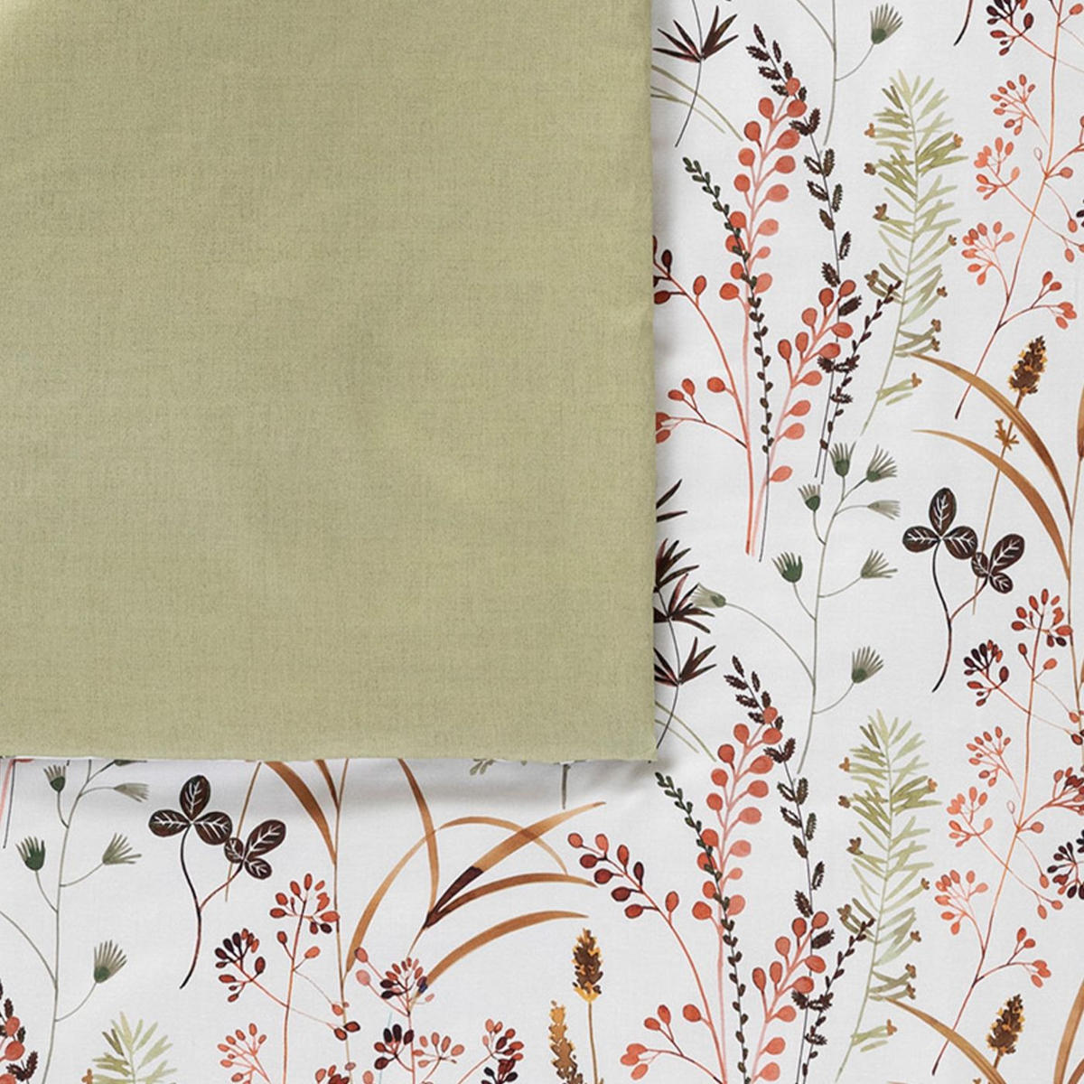 BETTWÄSCHE Natürlich Estella Makosatin 140/200 cm  - Grün, Design, Textil (140/200cm) - Estella