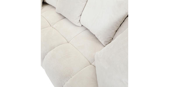 ECKSOFA  in Plüsch Weiß  190/288 cm  - Dunkelbraun/Weiß, KONVENTIONELL, Holz/Textil (190/288cm) - Carryhome