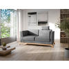 2,5-SITZER Flachgewebe Grau  - Eichefarben/Grau, KONVENTIONELL, Holz/Textil (183/84/93cm) - Sit & More