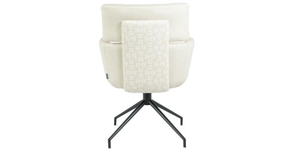 ARMLEHNSTUHL  Stoffauswahl, Sitzfläche 360° drehbar, automatische Rückholfunktion Webstoff  Beige  - Beige/Schwarz, Design, Textil/Metall (62/92/66cm) - Dieter Knoll