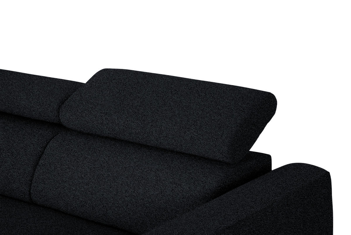 ECKSOFA in Chenille Anthrazit  205/280 cm  - Anthrazit/Schwarz, Design, Textil/Metall (205/280cm) - Xora