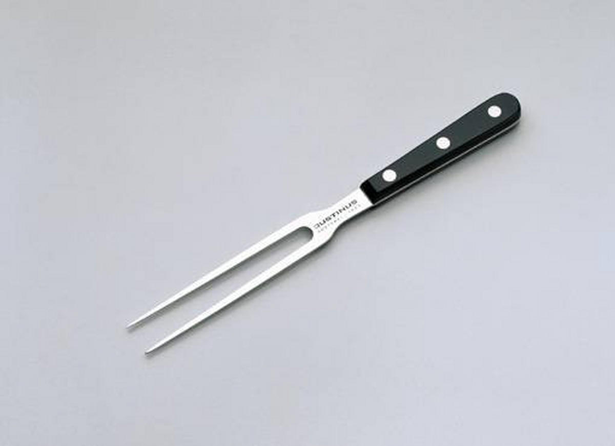VILJUŠKA ZA MESO - boja nerđajućeg čelika/crna, Konvencionalno, metal/plastika (26.7/2.3/1.3cm) - Justinus