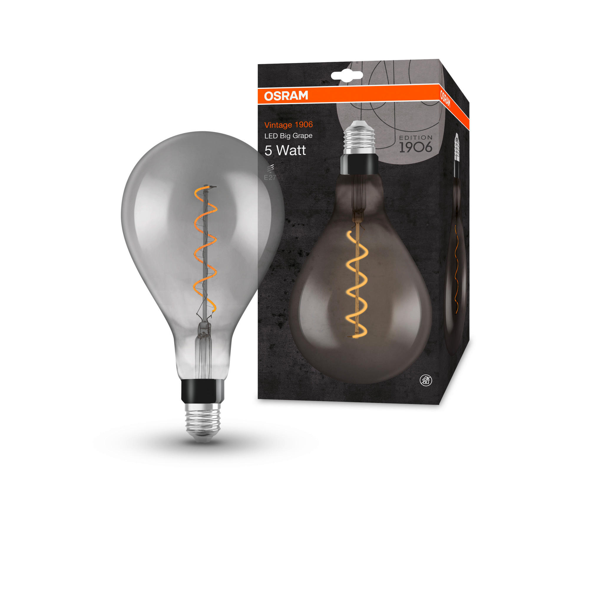 LED-LEUCHTMITTEL   E27 4 W 150 lm  - Grau, Basics, Glas (16/28,7cm) - Osram
