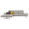 ECKSOFA Hellgrau Flachgewebe  - Hellgrau, Design, Textil/Metall (159/314cm) - Koinor