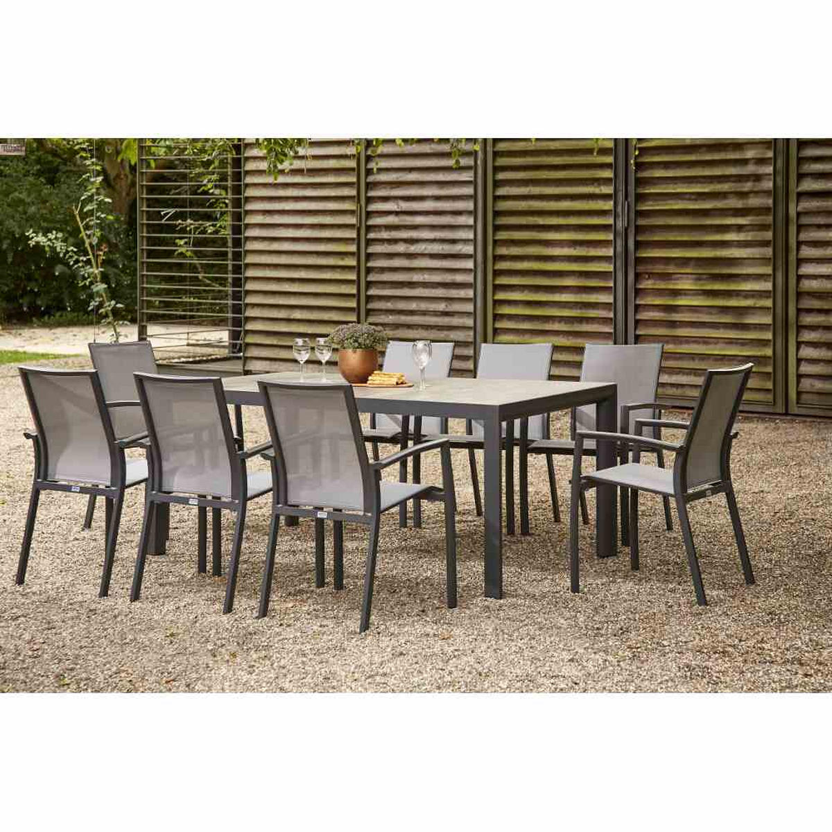 GARTENTISCH 220/100/74 cm Keramik rechteckig  - Anthrazit/Grau, Basics, Keramik/Metall (220/100/74cm) - Siena Garden