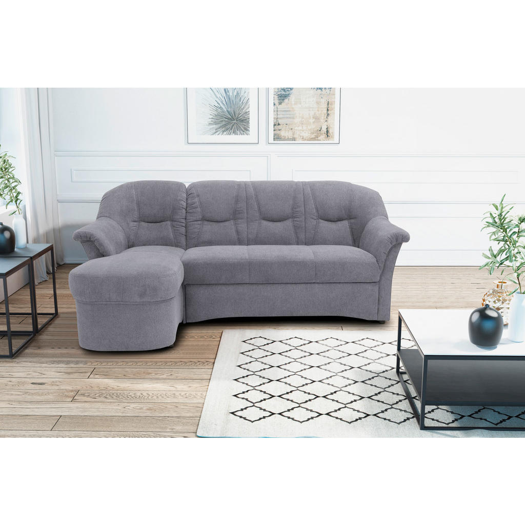 Thumbnail - Mid.you Ecksofa, Dunkelgrau, Textil, Uni, 3-Sitzer, L-Form, 232x146 cm, Made in EU, FSC Mix, Rücken echt, Armteil links,...