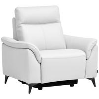 SESSEL in Echtleder Weiß  - Schwarz/Weiß, Design, Leder/Metall (107/105/98cm) - Belluti