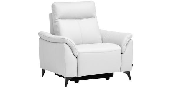 SESSEL in Echtleder Weiß  - Schwarz/Weiß, Design, Leder/Metall (107/105/98cm) - Belluti