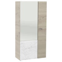 GARDEROBENSCHRANK  in 96/194/41,6 cm  - Eichefarben/Weiß, Natur, Glas/Holz (96/194/41,6cm) - Voglauer