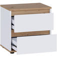 NACHTKÄSTCHEN 50/50/38 cm  in Weiß, Eiche Artisan  - Schwarz/Weiß, MODERN, Holzwerkstoff/Kunststoff (50/50/38cm) - Carryhome